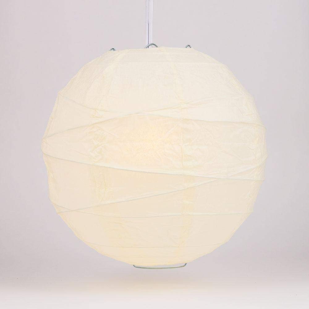 Paperlanternstore.Com 24 Inch Emerald Green Round Paper Lantern, Crisscross Ribbing, Hanging Decoration