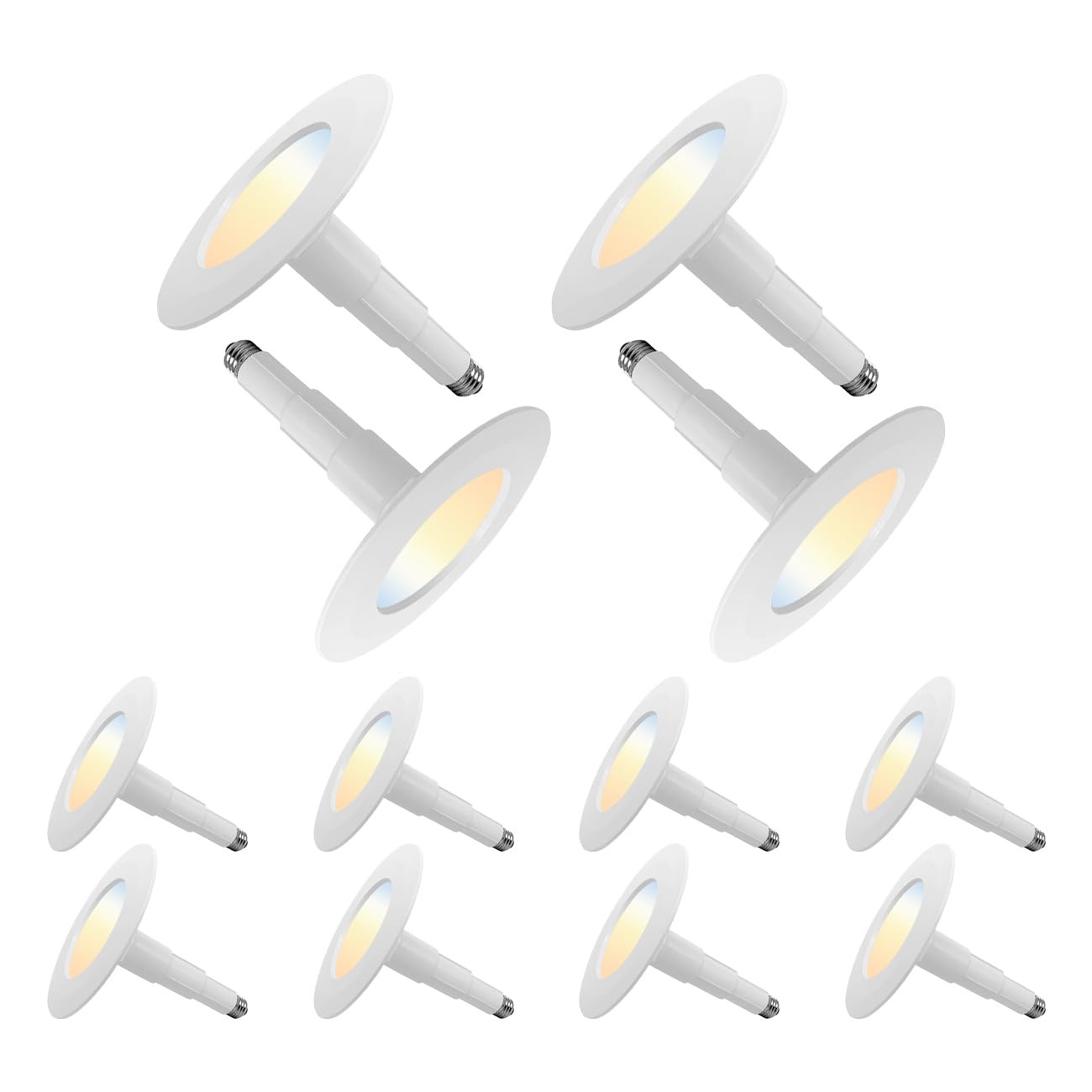 Soliseed 12-Pack 5/6 Inch LED Can Lights 5CCT Recessed Lighting,Selectable 2700K/3000K/3500K/4000K/5000K Length Adjustable Retrofit Downlight,12W=60W,800LM,Dimmable,CRI90+,Easy Install