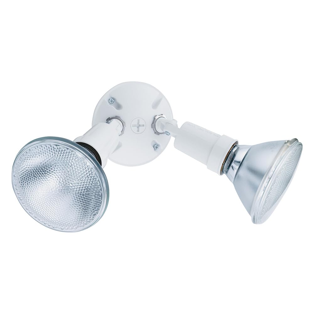 Lithonia Lighting Adjustable Twin Par Holder Outdoor Flood Light 300W 120V White Model OFTH 300PR 120 WH M12
