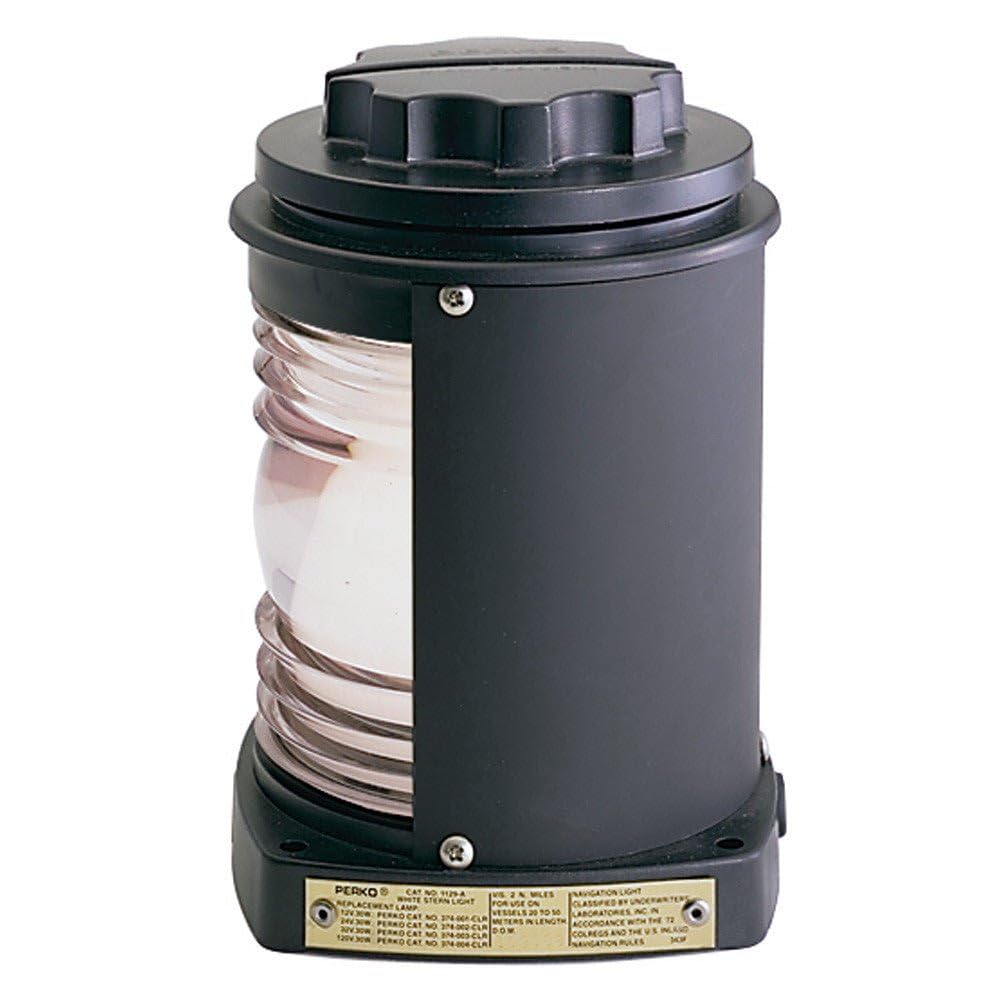 Perko Stern Light - 1129A00BLK, Black Plastic, White Light, Gray Tinted Lens, One Size