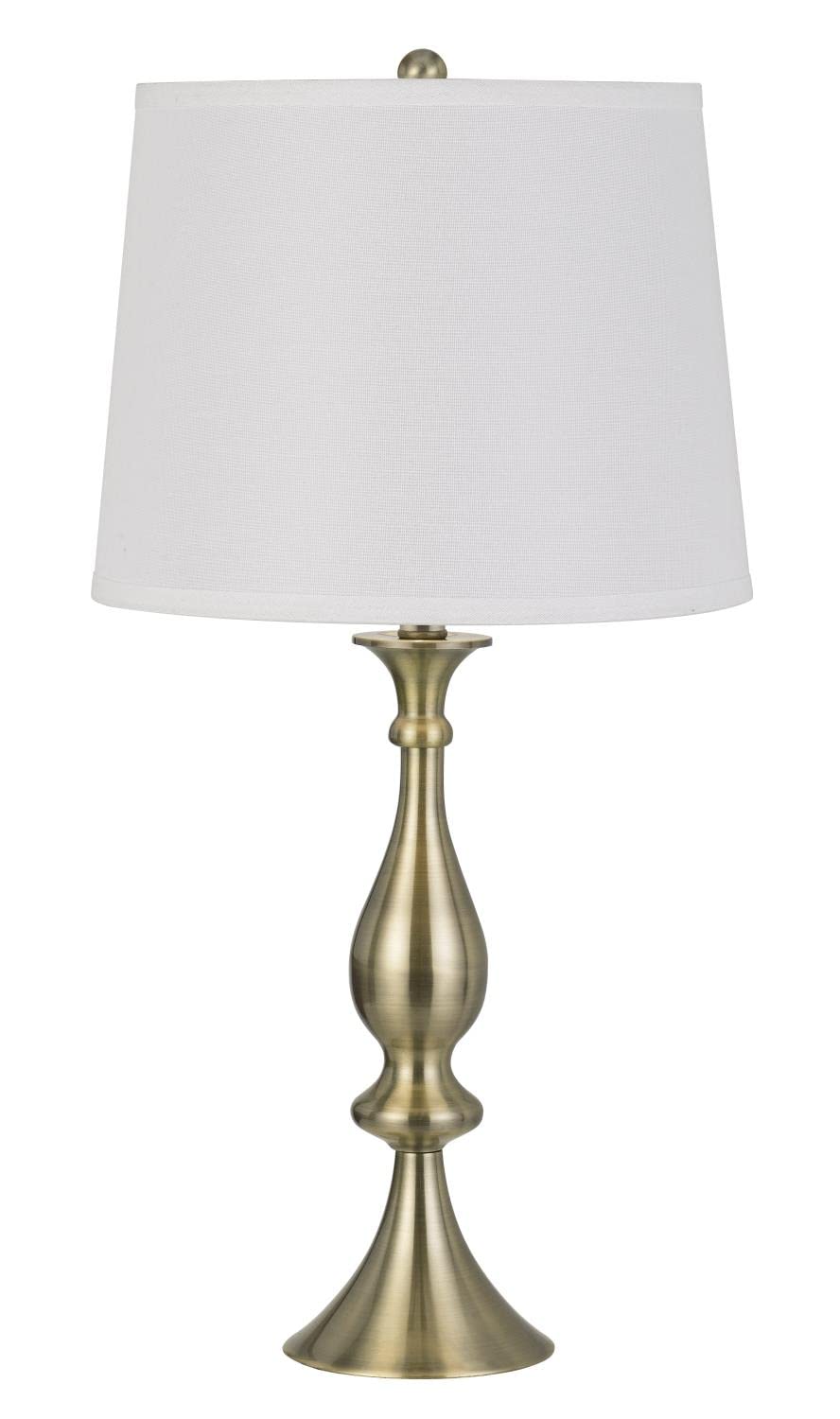 Cal Lighting BO-2947TB-2 Transitional Two Light Table Lamp from Pori Collection in Brass - Antique Finish, 14.00 inches