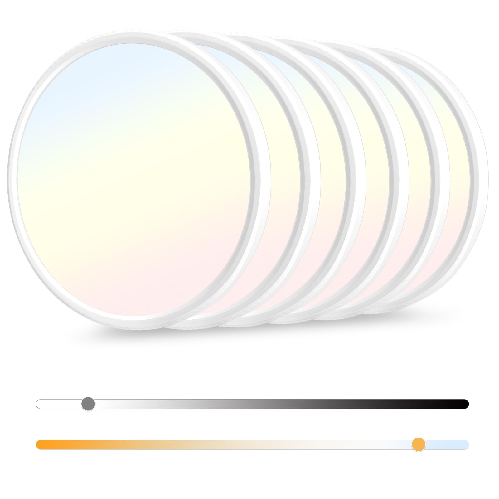 hunhun 6 Pack 12 Inch Dimmable LED Flush Mount Ceiling Light 28W 3200LM White Plastic Model HH-TGXXD-12IN-6P-W