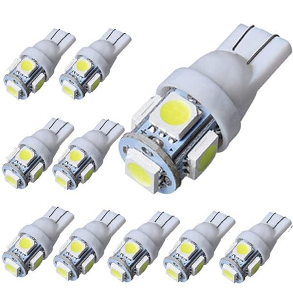 Jtech 10X T10 194 168 2825 W5W Super Bright White Led Bulb Car Interior Dome Map Door Courtesy License Plate Light