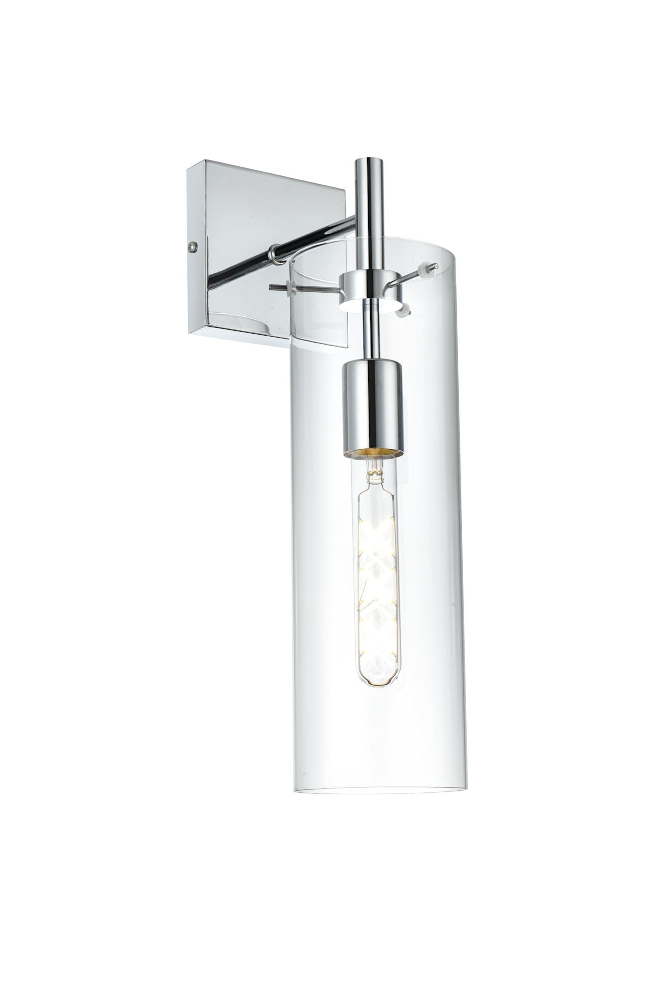 Living District Savant 1-Light Metal Wall Sconce in Black and Clear