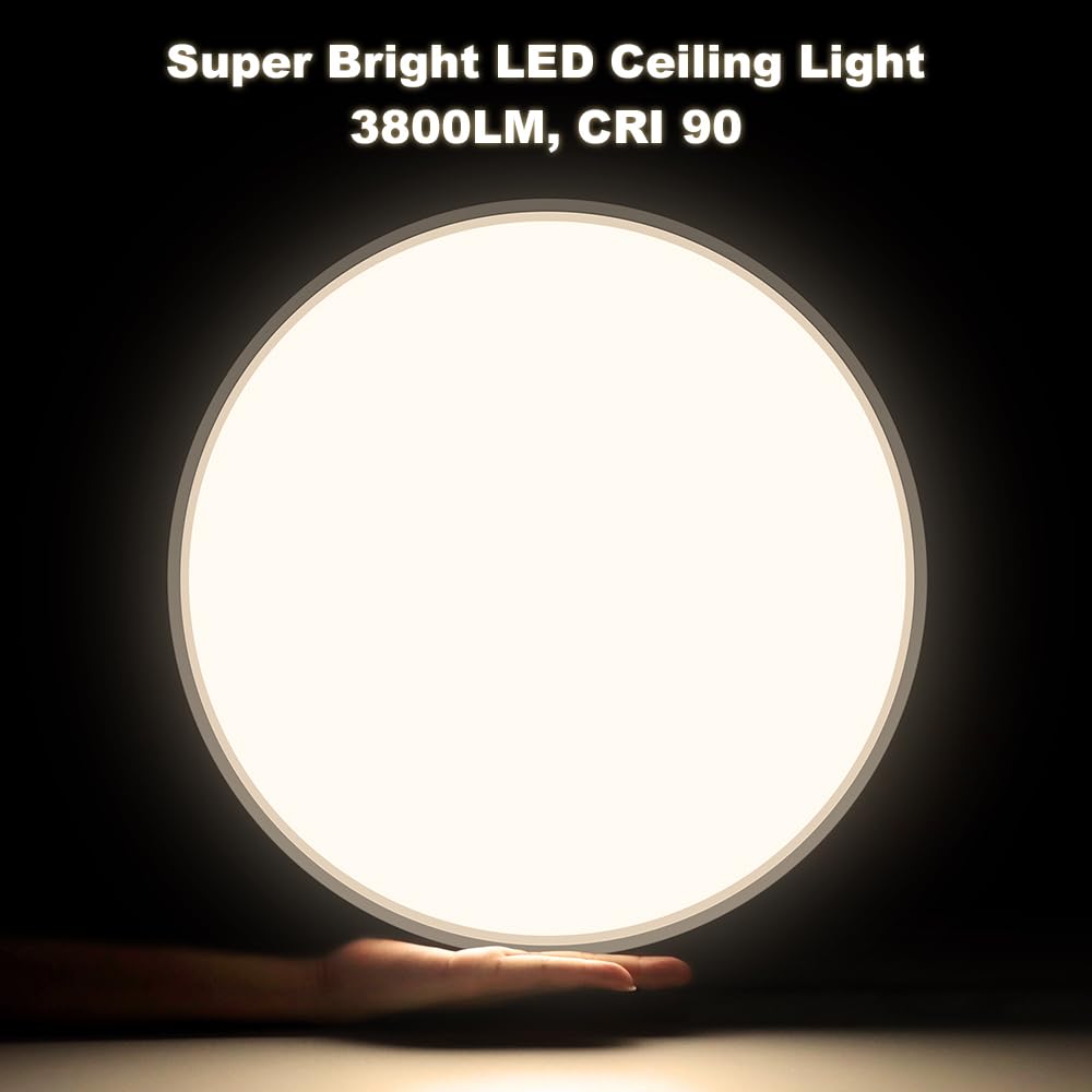 15.7'' Led Flush Mount Ceiling Light - 32W, 4000K Round Flat Panel, Bright For Bedroom, Living & Dining Room