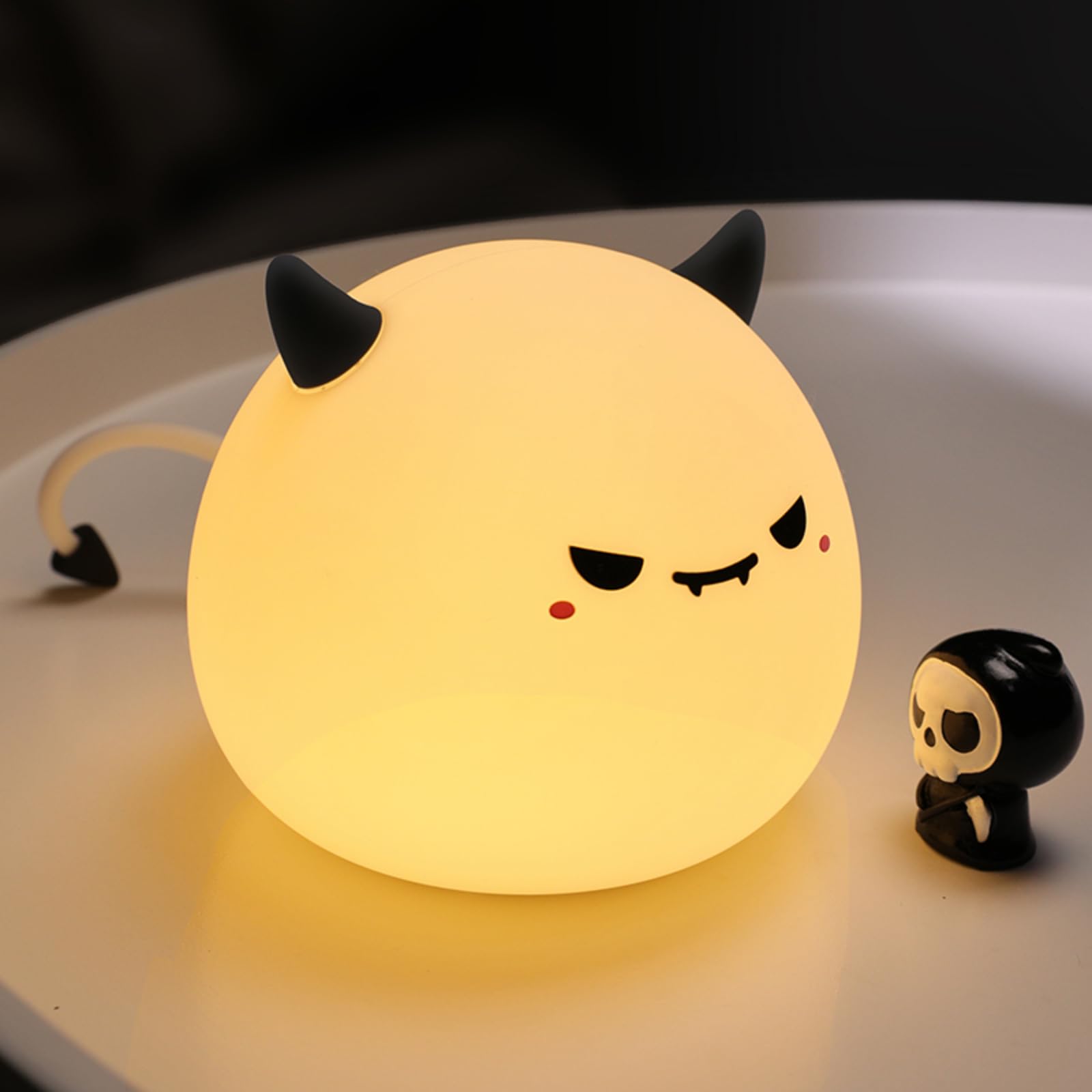 Cute Monster Night Light for Kids,Cute Monster lamp Soft Silicone Lamp 3 Level Dimmable Changing Rechargeable Breastfeeding Nurs