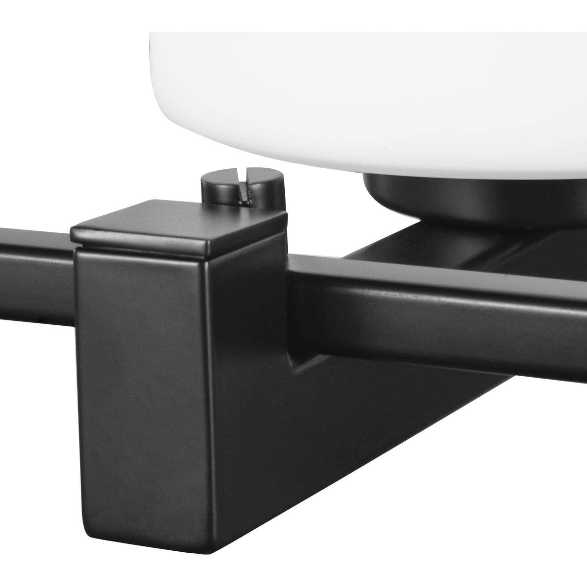 Progress Lighting Chadwick Collection 4-Light Etched Opal Glass Modern Chandelier Light Matte Black