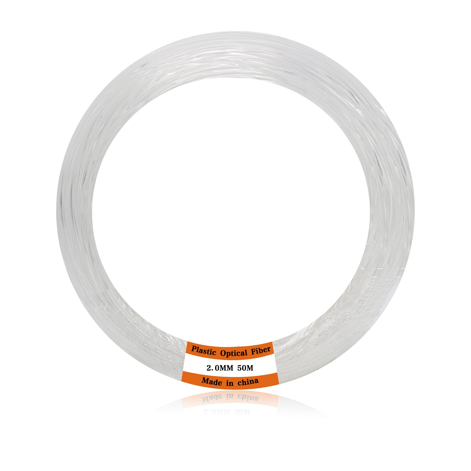 AMKI Plastic 0.08in/2mm Diameter 164ft(50Meter) PMMA Fiber Optic Roll End Glow Cable for All Kind Led Star Ceiling Light Kit