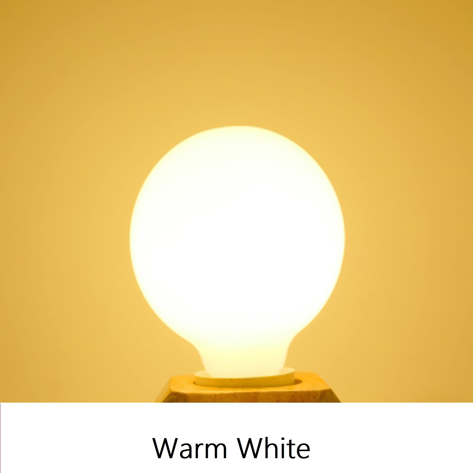 Lxcom Lighting G95 LED Globe Light Bulbs 9W 80W Equivalent Warm White 3000K E26/E27 Base Glass 4 Pack
