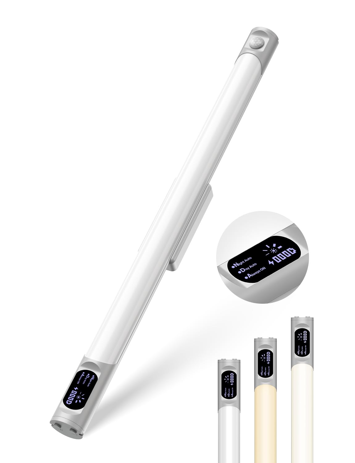 Goodea LED Closet Motion Sensor Lights, 2200mAh Rechargeable Motion Sensor Light Indoor with Digital Display, 14in Wireless Unde