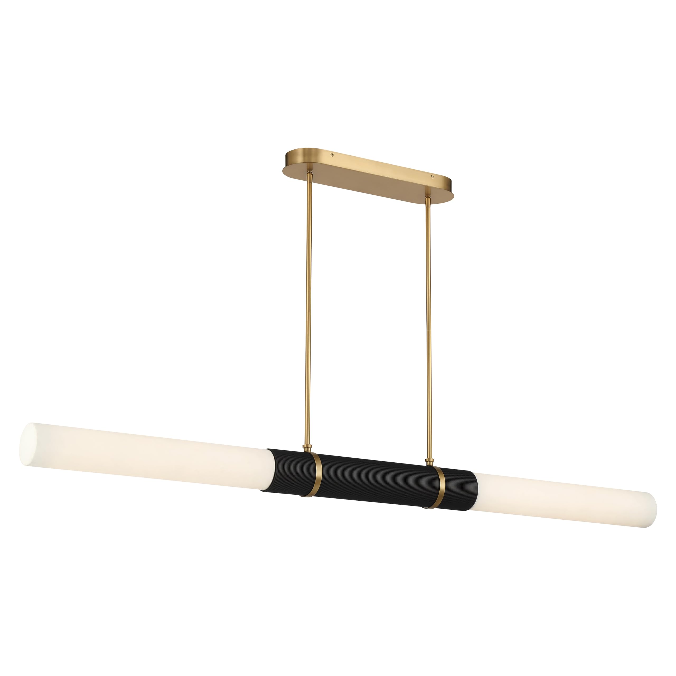 Minka-Lavery Linthor 64 LED Linear Chandelier - Legacy Brass and Dark Bronze with Etched Opal Glass