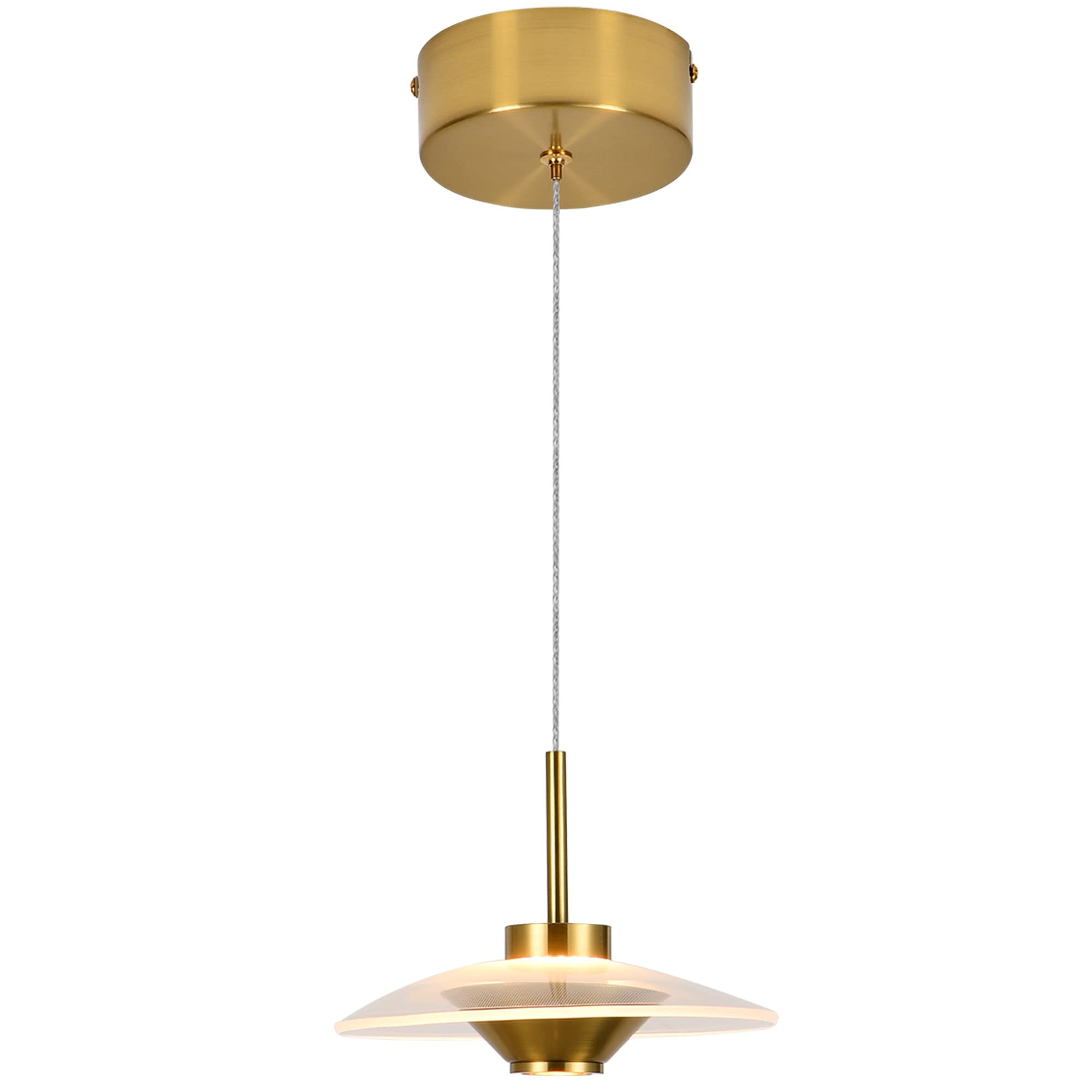 Vonn Lighting Ferrara 7&quot; Adjustable Led Pendant Light In Antique Brass, Etl Certified