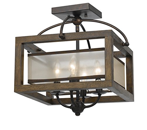 Cal Lighting Fx-3536/1C Restoration Four Light Pendant From Semi Flush Collection In Bronze/Dark Finish, 16.00 Inches