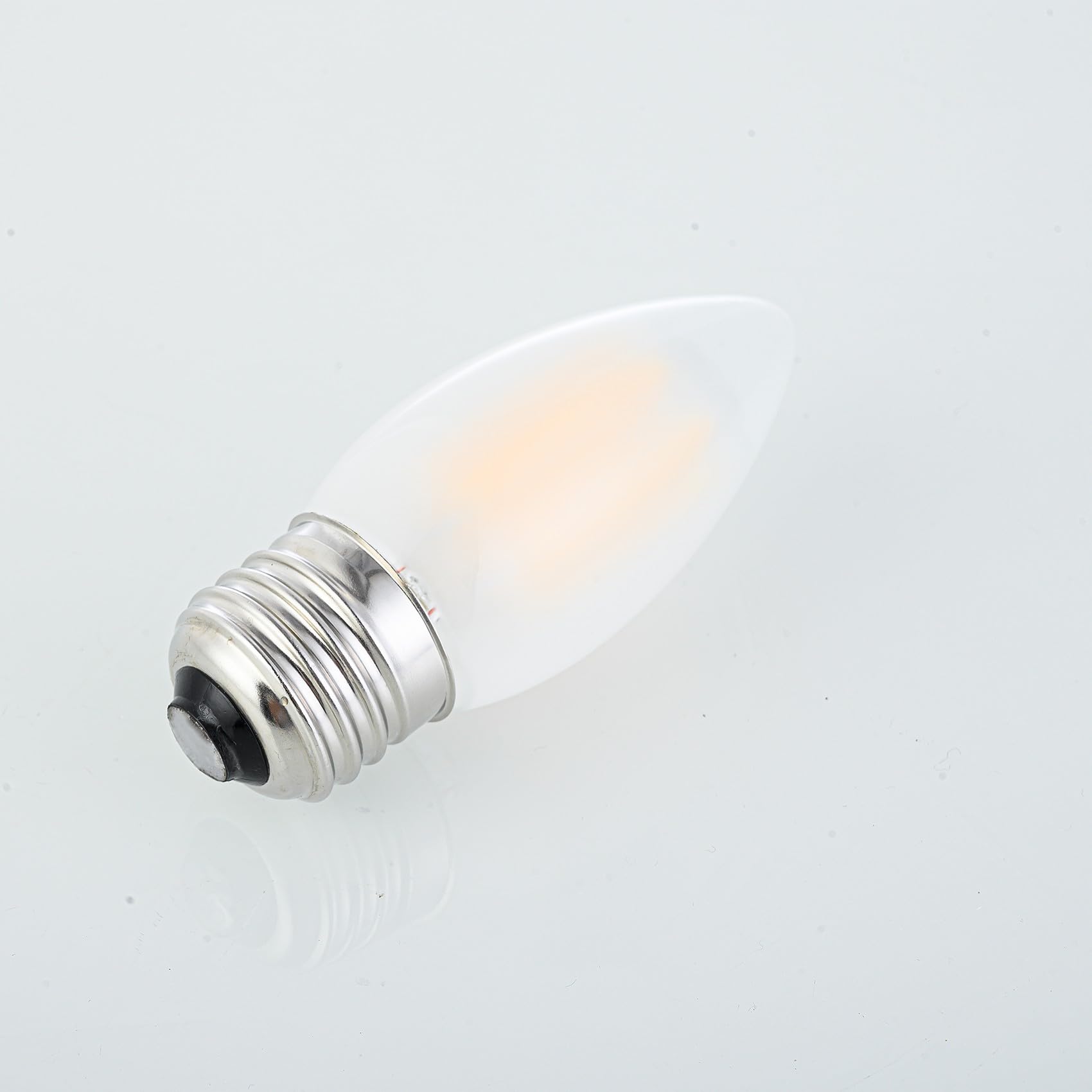 Beonllay Dimmable 60 Watt Equivalent B11 Led Filament Bulb E26 Candelabra Medium Base 2700K Warm White, Chandelier Decorative Ca