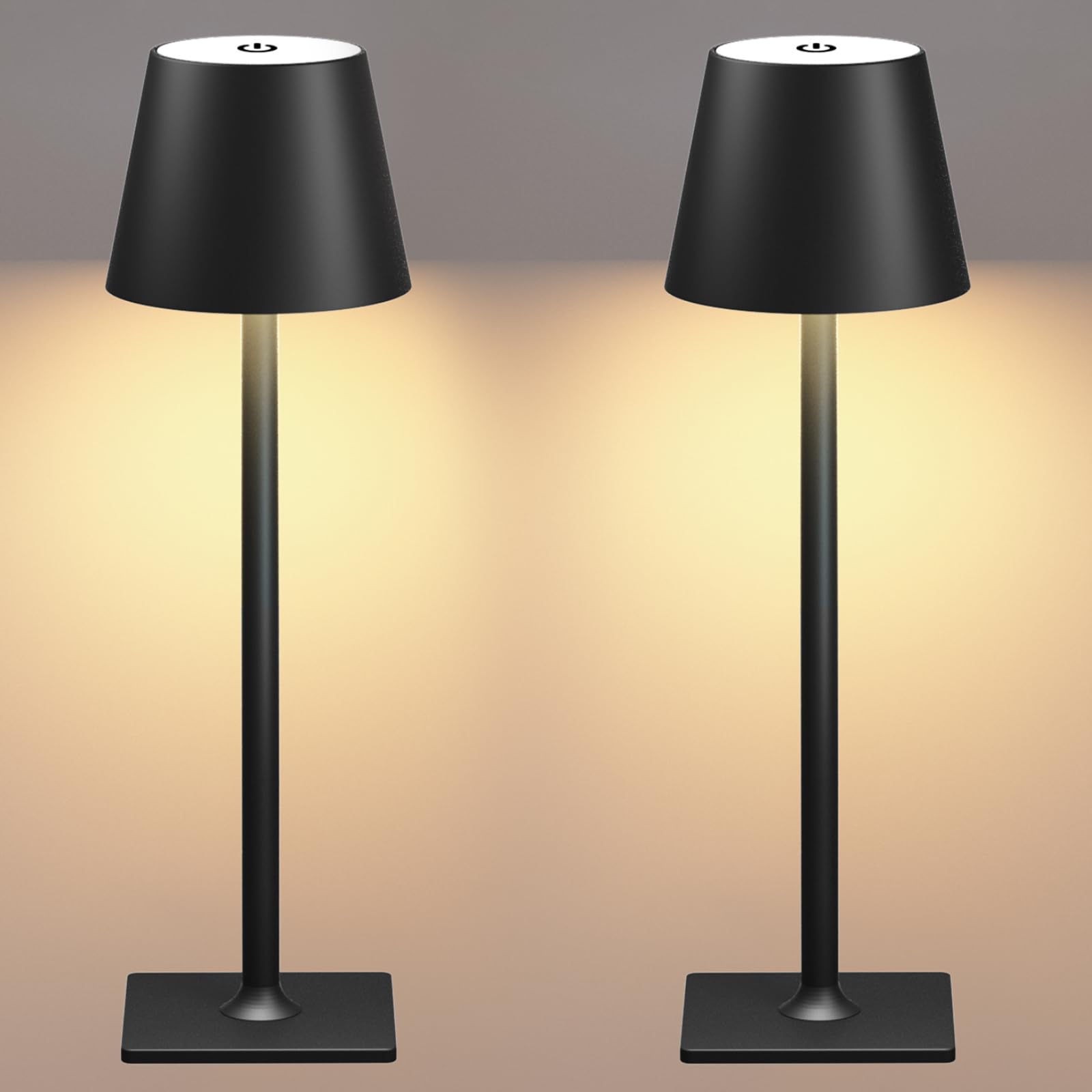 Fizrice Cordless Table Lamp Rechargeable Lamps: 6000mAh Battery Operated Table Lamp Outdoor Waterproof, Touch Control, Portable 
