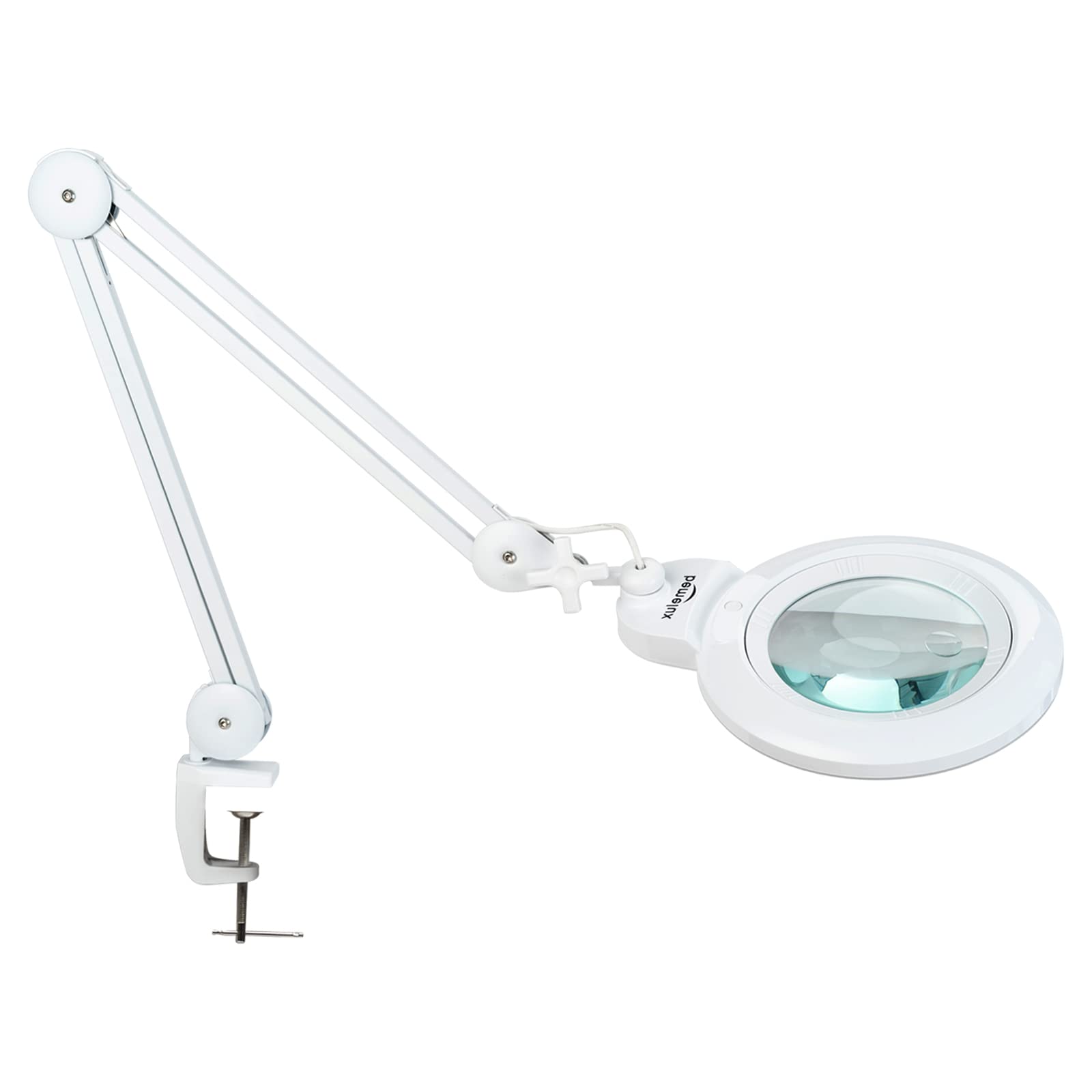 bemelux Bifocals Magnifying Desk Lamp with Clamp, 5 Diopter with 20 Diopter, 6 Inch Detachable Lens and 120PCS LEDs, 3 Color Mod