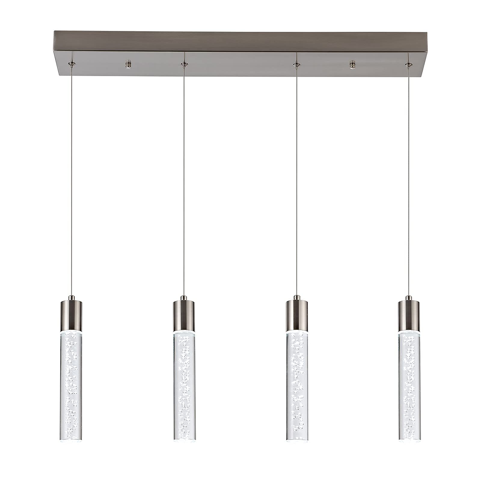 Votag 4-Light Pendant Light Fixtures For Kitchen Island  Updated Preminum Led Pendant Lighting With Crystal Bubble  32W Modern Hanging Ceiling Light  6000K Light For Dining Room For Kitchen