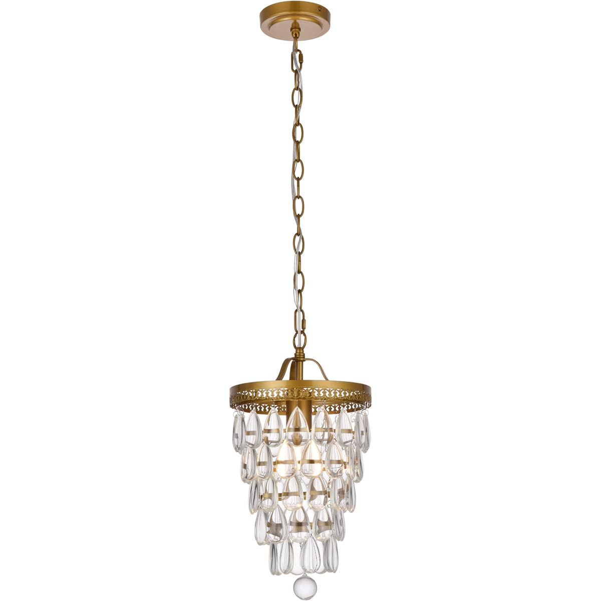 Living District Reese 1-Light Transitional Metal Pendant in Brass