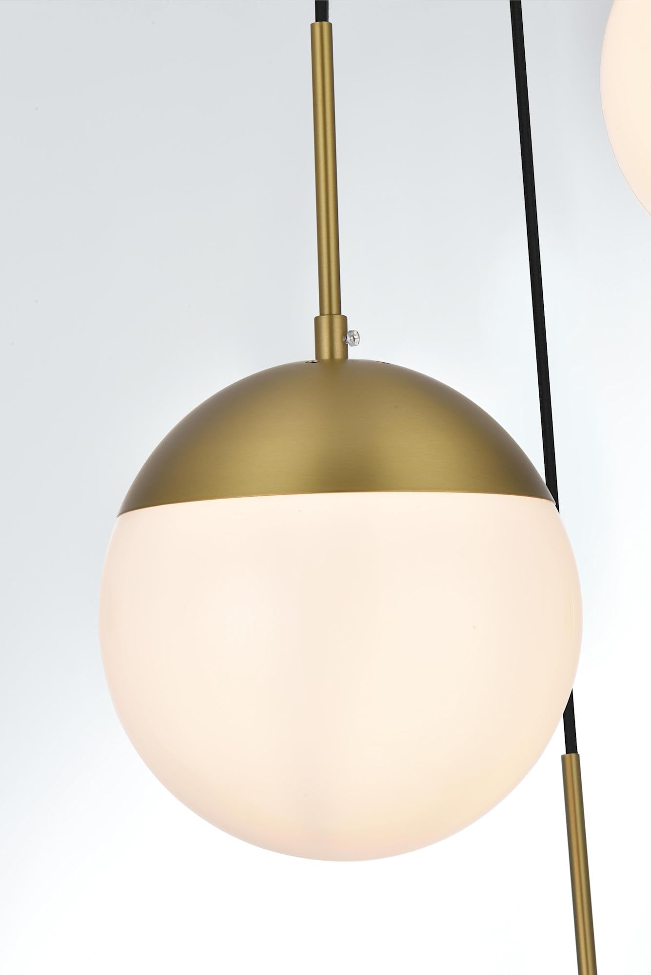 Living District Eclipse 5 Lights Brass Pendant With Frosted White Glass
