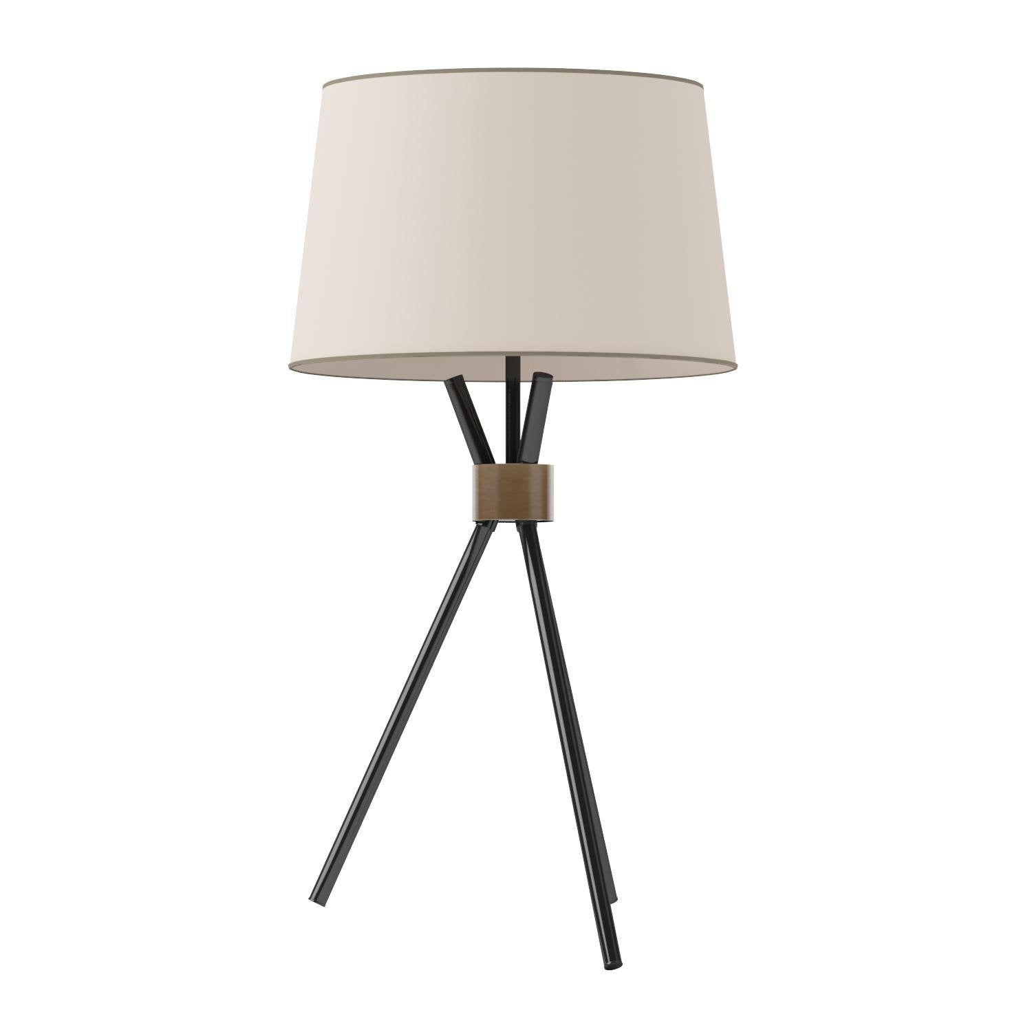 Adesso 3834-01 Table Lamp, 25.5in Black with Antique Brass Accent, Smart Outlet Compatible, Wood Material