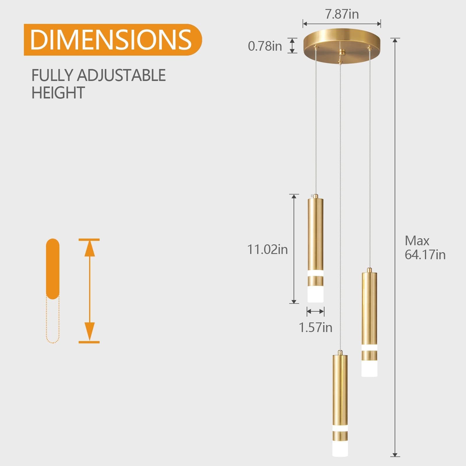 Liangmh Modern Pendant Light Kitchen Fixture Dimmable Led Gold Mini Pendant Lighting Fo Kitchen Island Bedroom Bedside Table Sma