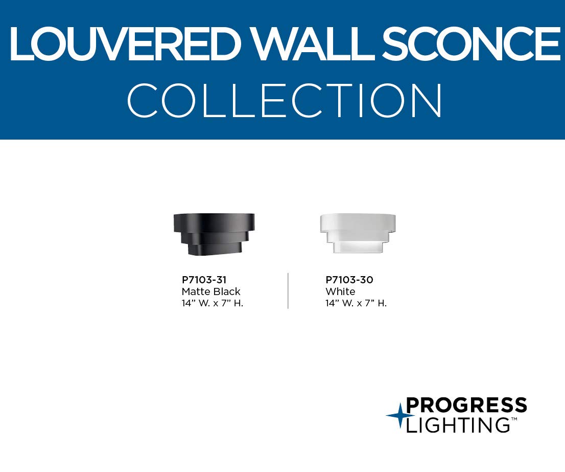 Progress Lighting P7103-30 Wall Sconce, 14-Inch x 7-Inch, Alloy Steel, White