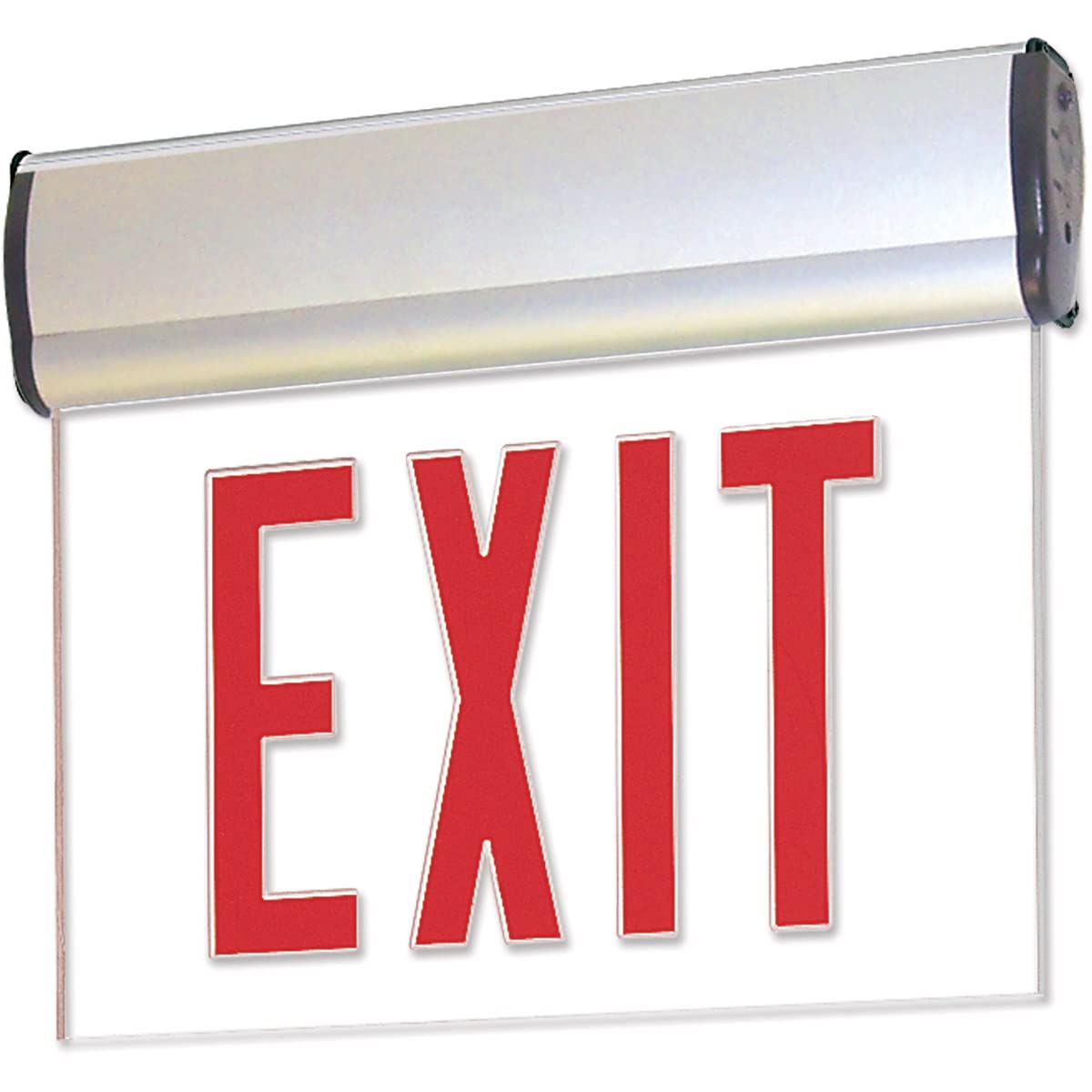 Nora Lighting NX-811-LEDR2MA Red LED Double Face Edge-Lit Exit44; 2-Circuit44; Mirror44; Aluminum