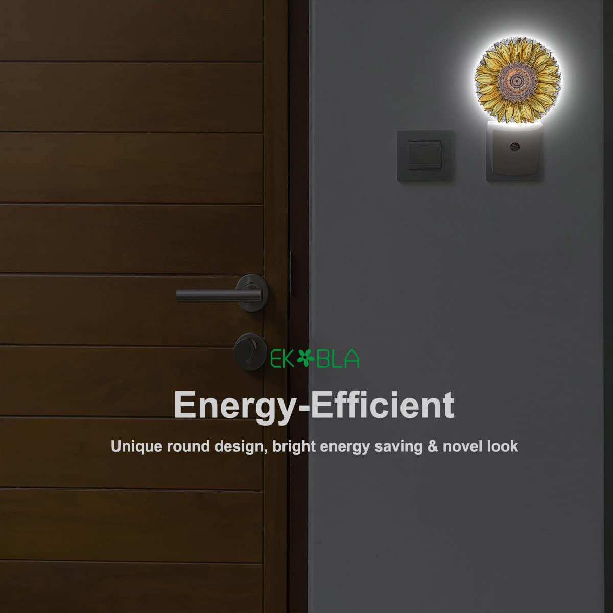 Ekobla Sunflower Night Lights Plug Into Wall Boho Yellow Flower Plug-In Nightlights  Gifts For Women Mom Grandma  Dusk To Dawn Sensor Led Round Nightlight Home Decor