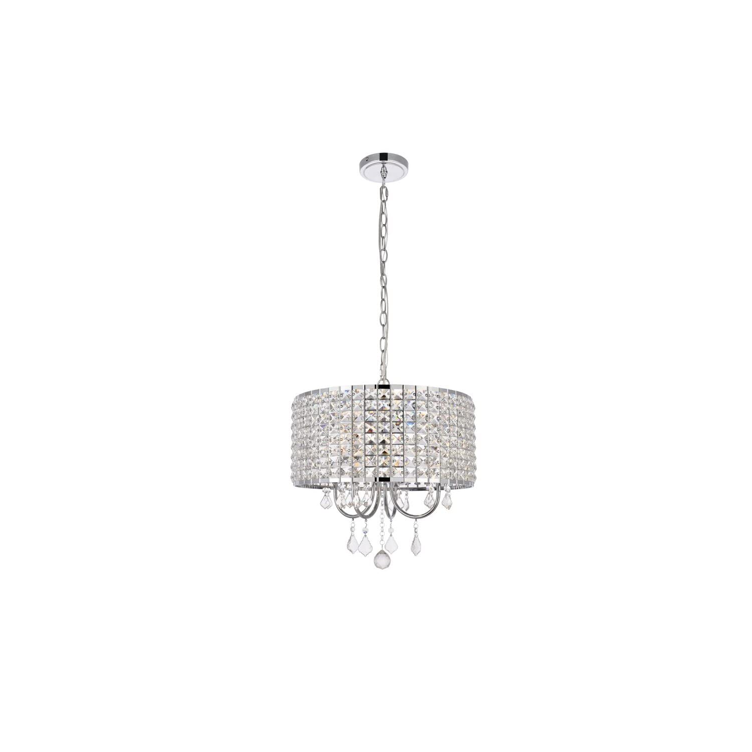 Living District Elise 4-Light Transitional Style Metal Pendant in Chrome