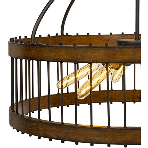 Cal Cantania 60W x 6 Metal Pendant Fixture, Model FX-3700-6L, 29.25 x 29.25 x 22 inches, Metal, Edison Bulbs