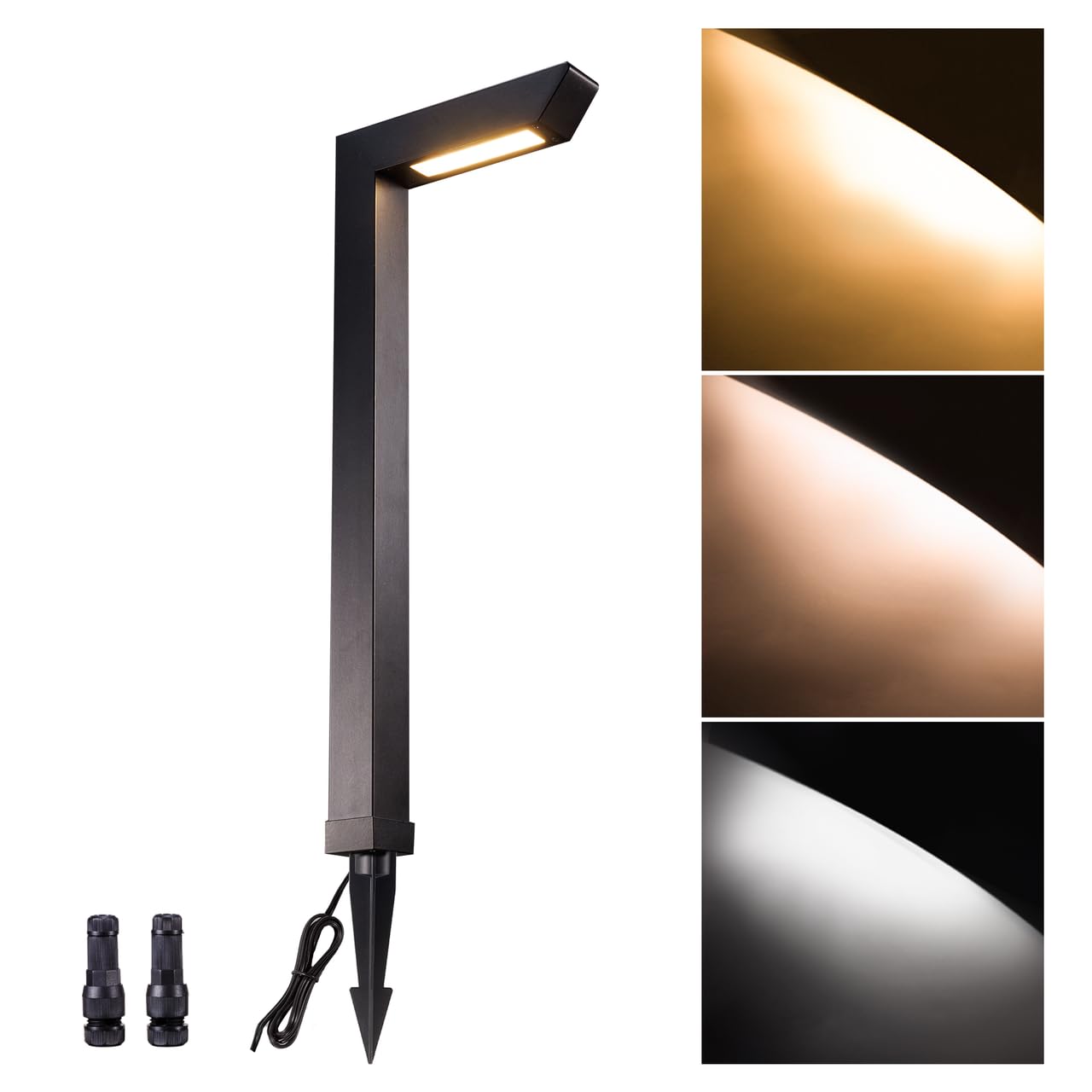 Varmtalys Landscape Path Lights, 3000K/4000K/5000K Selectable Pathway Lights, 12V Low Voltage Wired, LED Outdoor Waterproof, 5W 