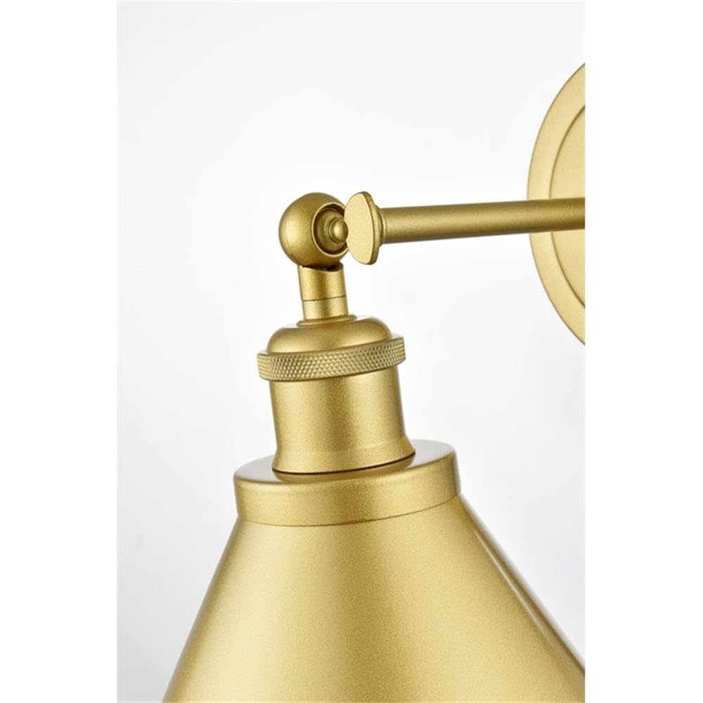 Living District Blaise 1-Light Metal Plug-in Wall Sconce in Brass