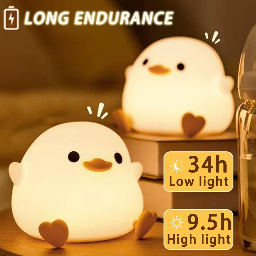 Hplvetoys Duck Night Light Led Luminous Night Light Luminous Night Light Silica Gel Creative Light For Bedside Lighting Reading Light Suitable Bedroom Decoration