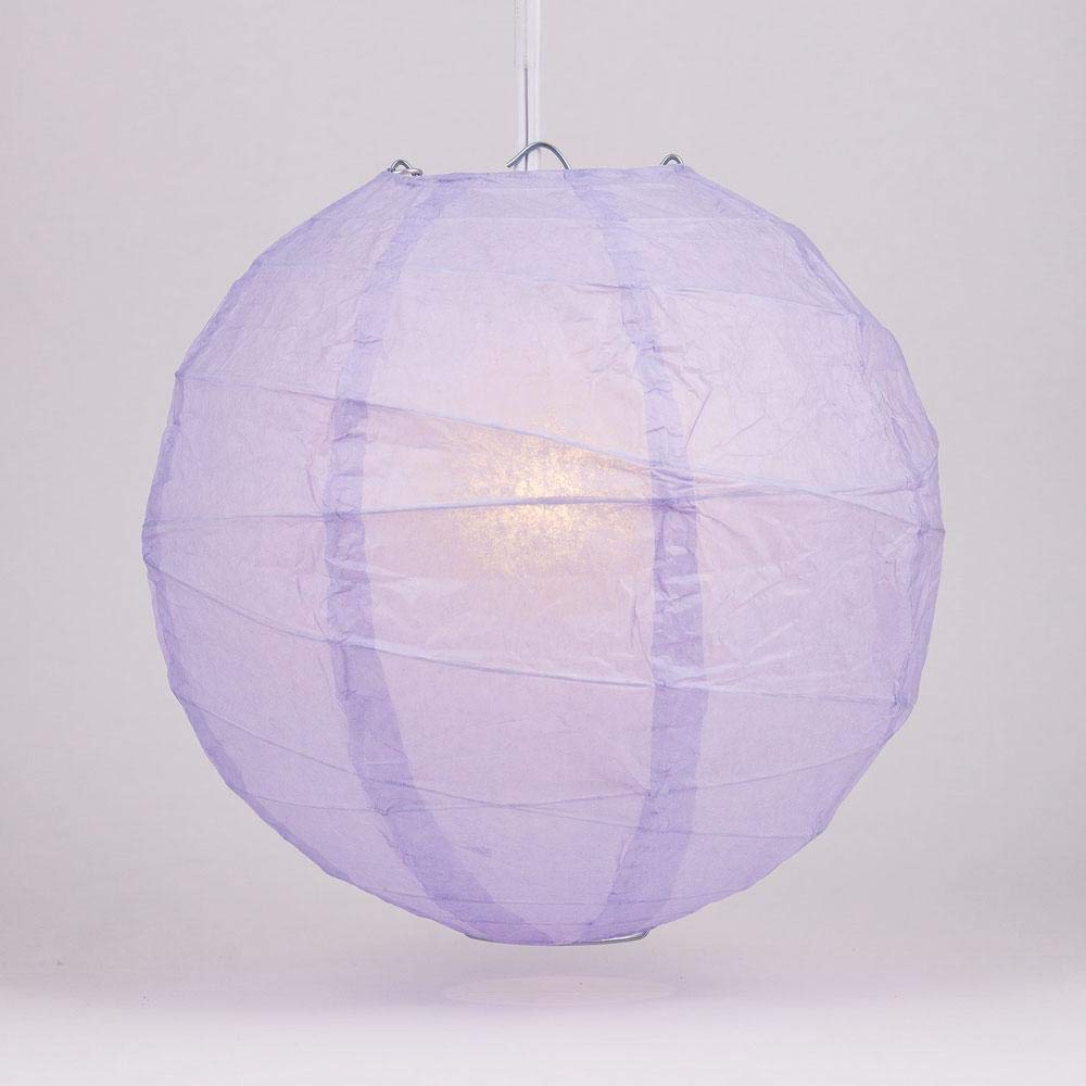 Quasimoon Paperlanternstore.Com 16 Inch Lavender Round Paper Lantern, Crisscross Ribbing, Hanging Decoration