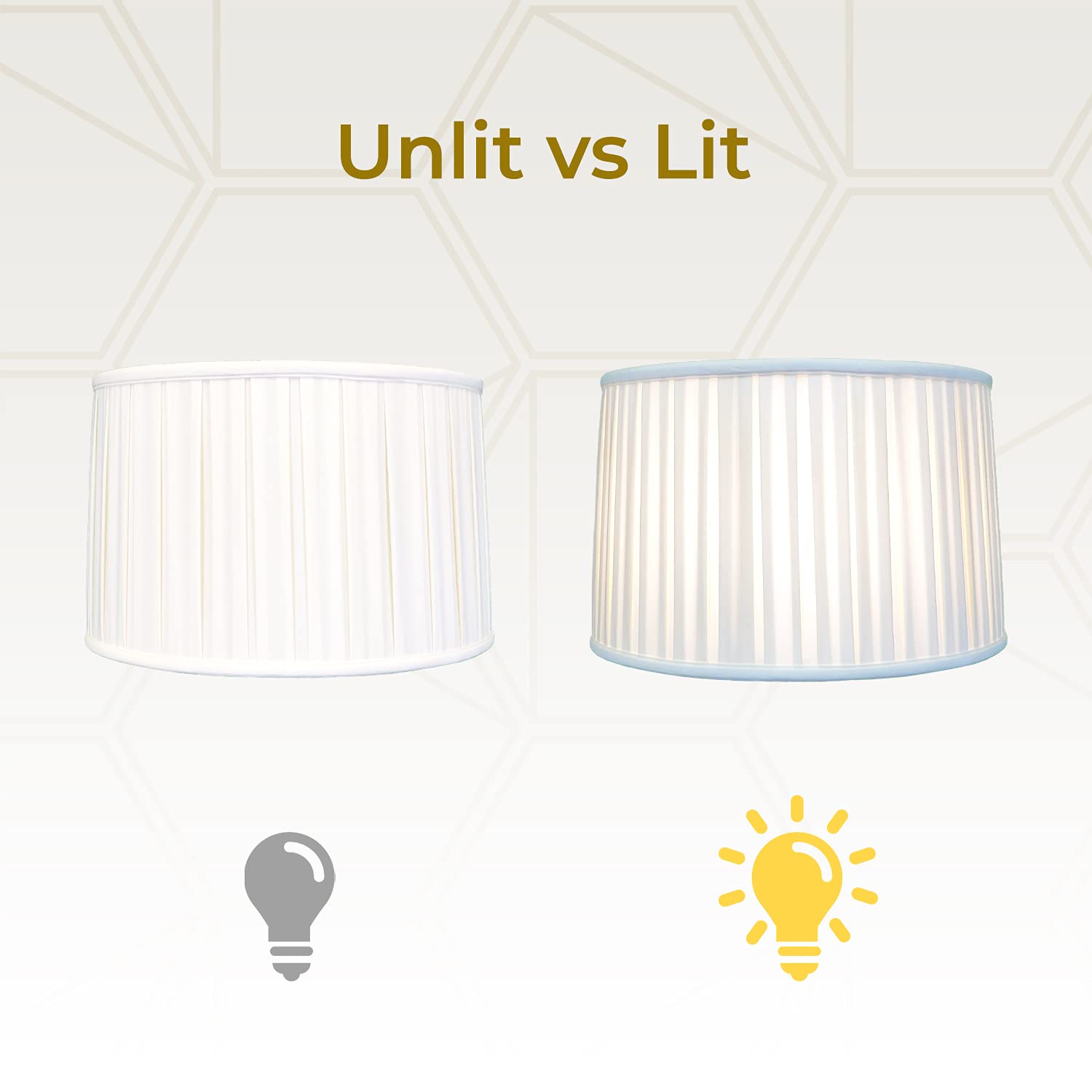 Royal Designs Shallow Drum English Box Pleat Basic Lamp Shade, White, 17&quot;&quot; X 18&quot;&quot; X 11.5&quot;&quot;&quot; (Bs-748-18Wh)