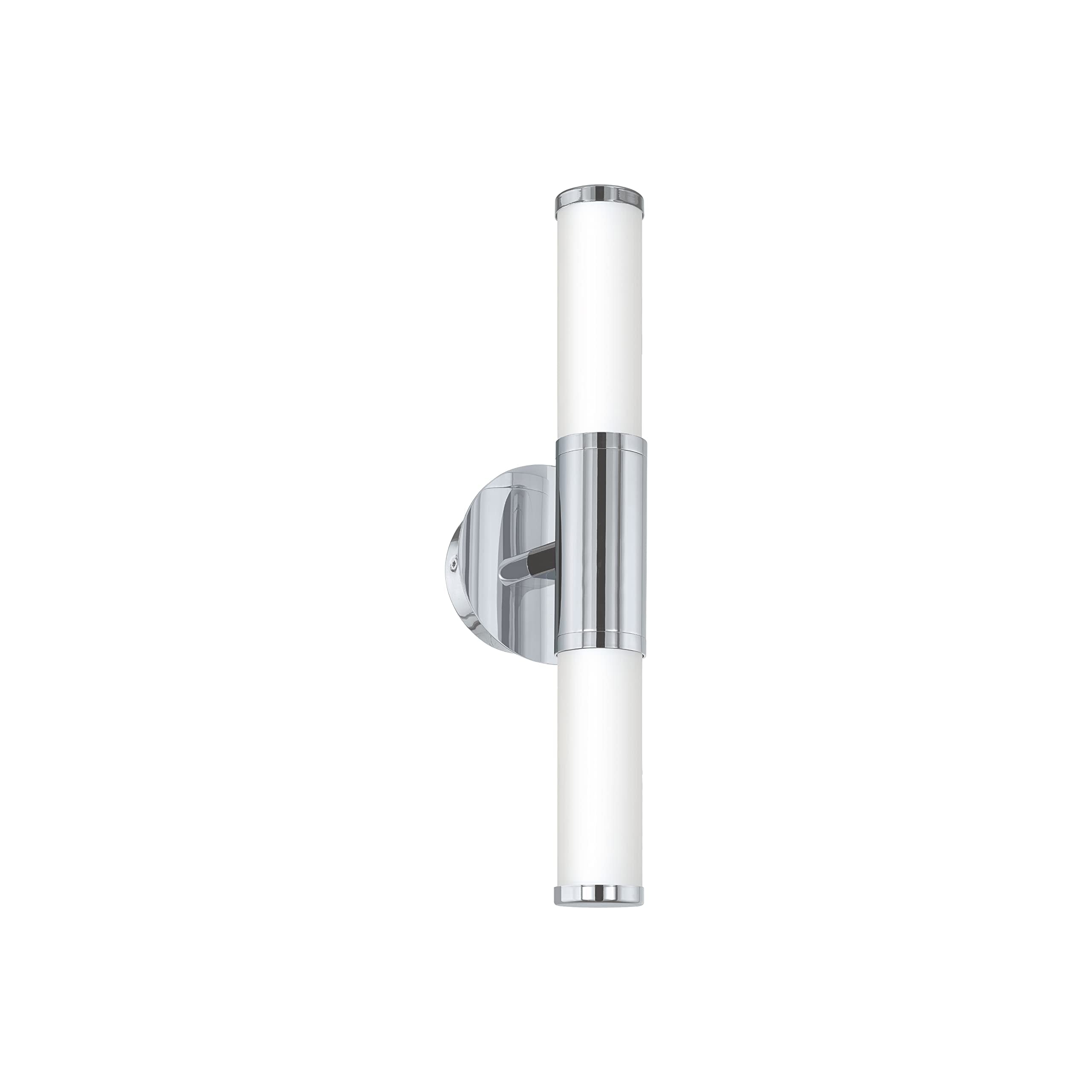 EGLO Palmera 17 Modern Vanity Light Damp Certificated Wall Sconce Bathroom Dimmable LED Mirror Lighting Fixture, Chrome