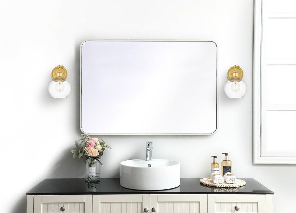 Living District Kai 1-Light Metal & Glass Bath Sconce in Brass/Clear