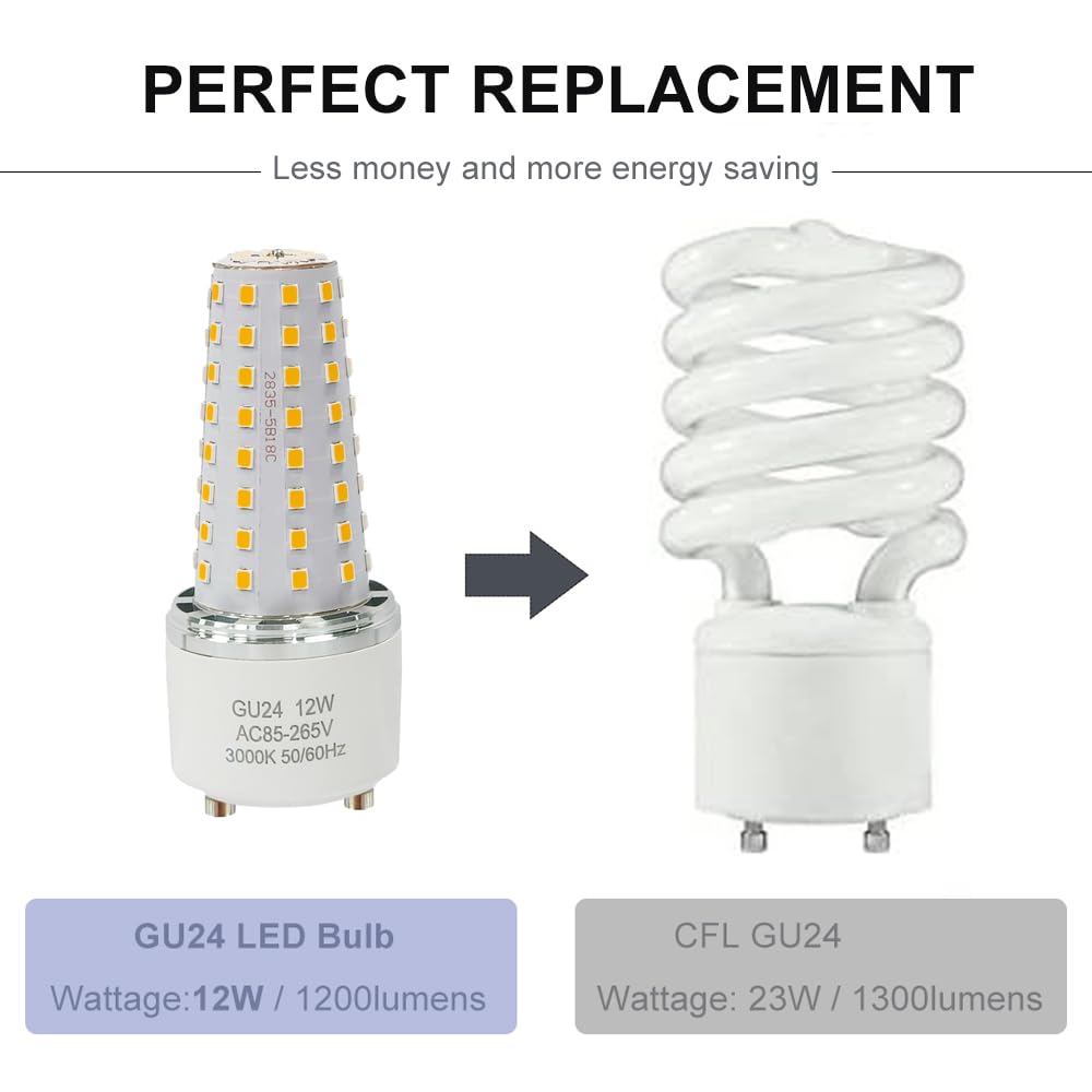 Xrzt Gu24 Led Bulb - 100W Equivalent, Gu24 Base 2-Prong Light Bulbs For Home, Office, Commercial Use | Indoor/Outdoor Lighting 1