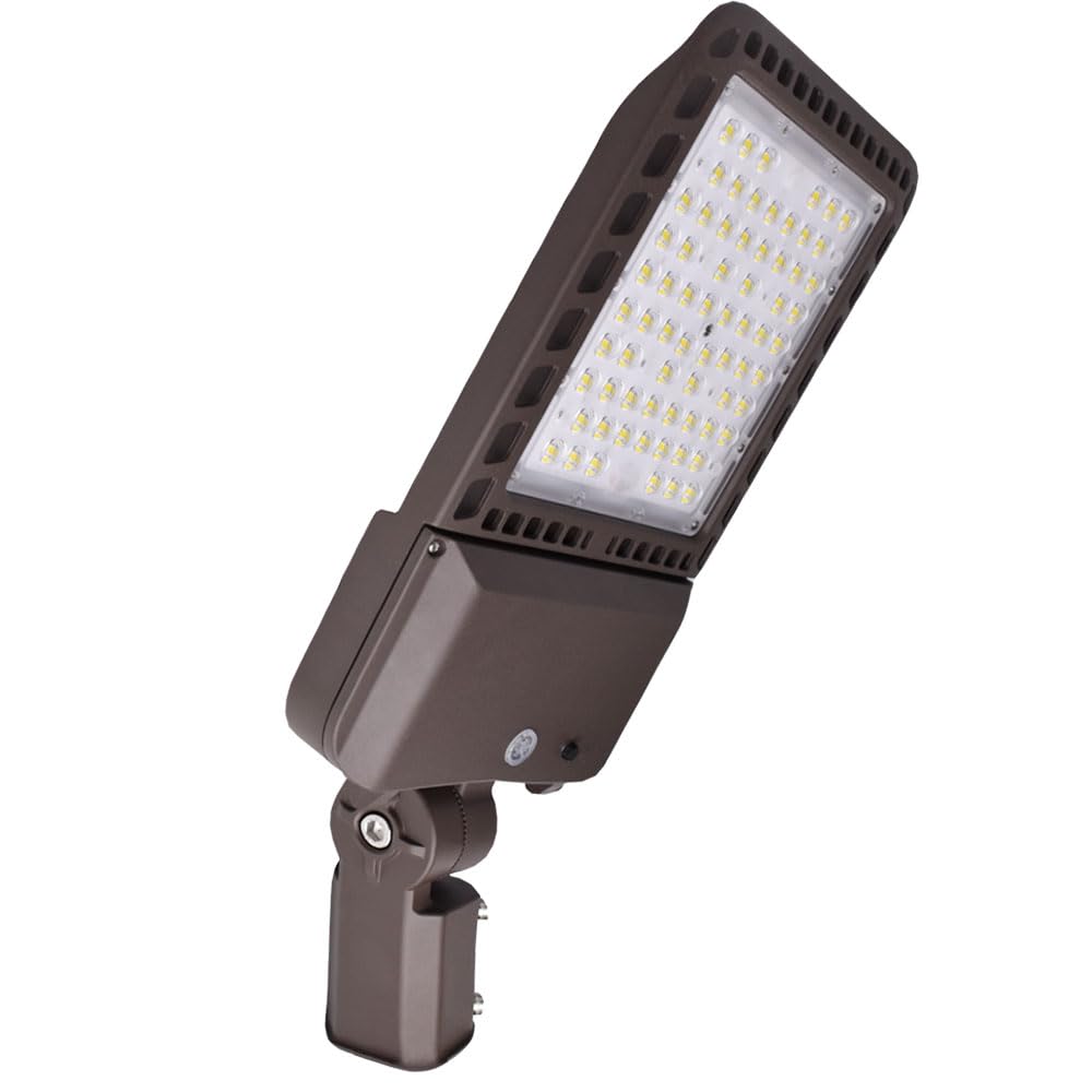 300W LED Parking Lot Light Adjustable Slip Fitter, 39000LM 5000K Outdoor Lighting with Dusk to Dawn Photocell, IP65 Waterproof S