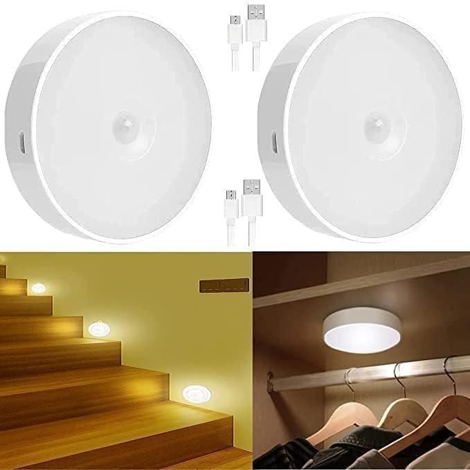 Larrito Motion Sensor Light for Home with USB Charging Wireless Self Adhesive LED Magnetic Motion Activated Light Motion Sensor 