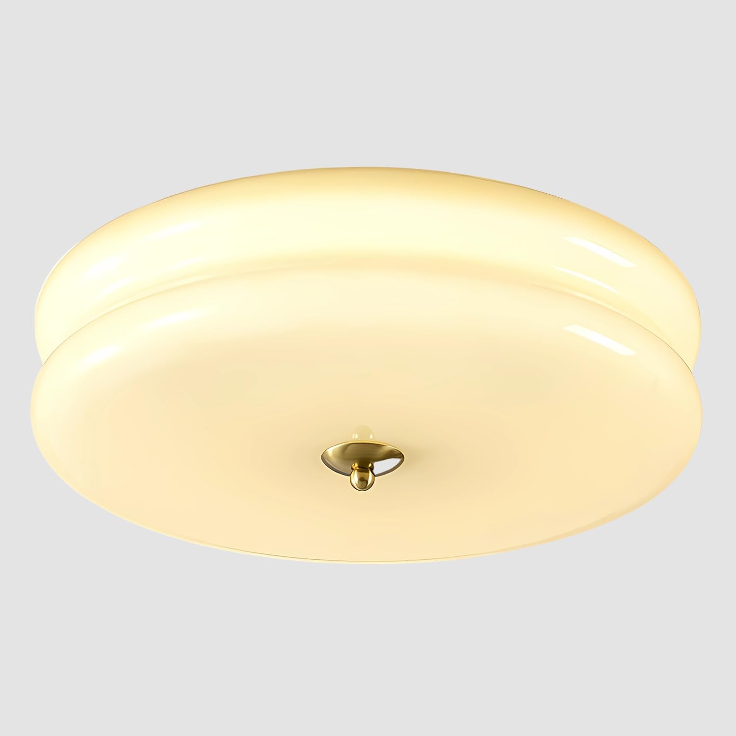 KCO Lighting Modern Yellow Glass Hallway Ceiling Light Large Round LED Ceiling Light Mid Century Overhead Light Farmhouse Flush 