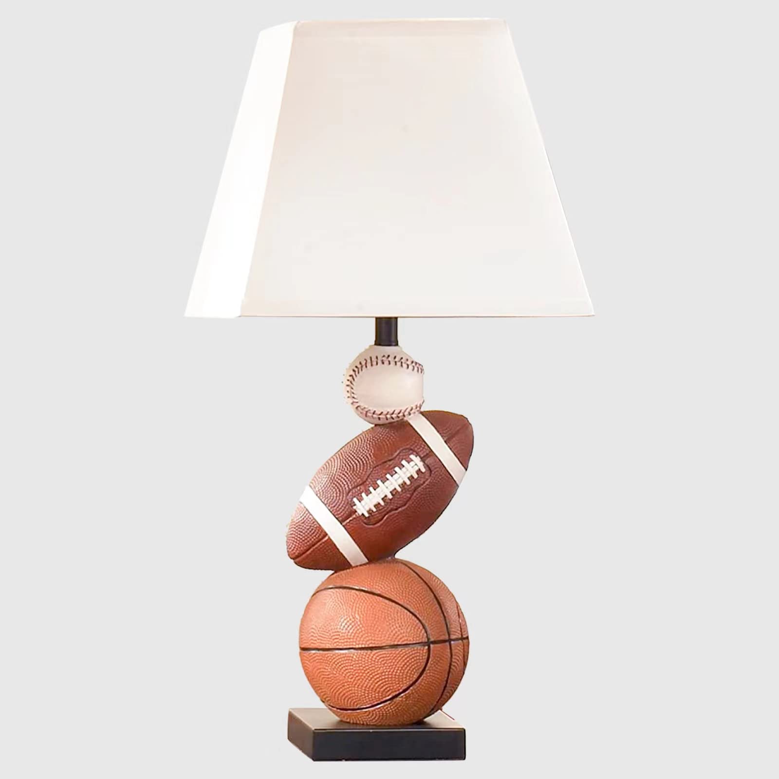 HERBESTBAY Kids Table Lamp, 14 Inch Football, Basketball & Baseball Design with Cute Lampshade, Sports-Themed lamp Ideal for Chi