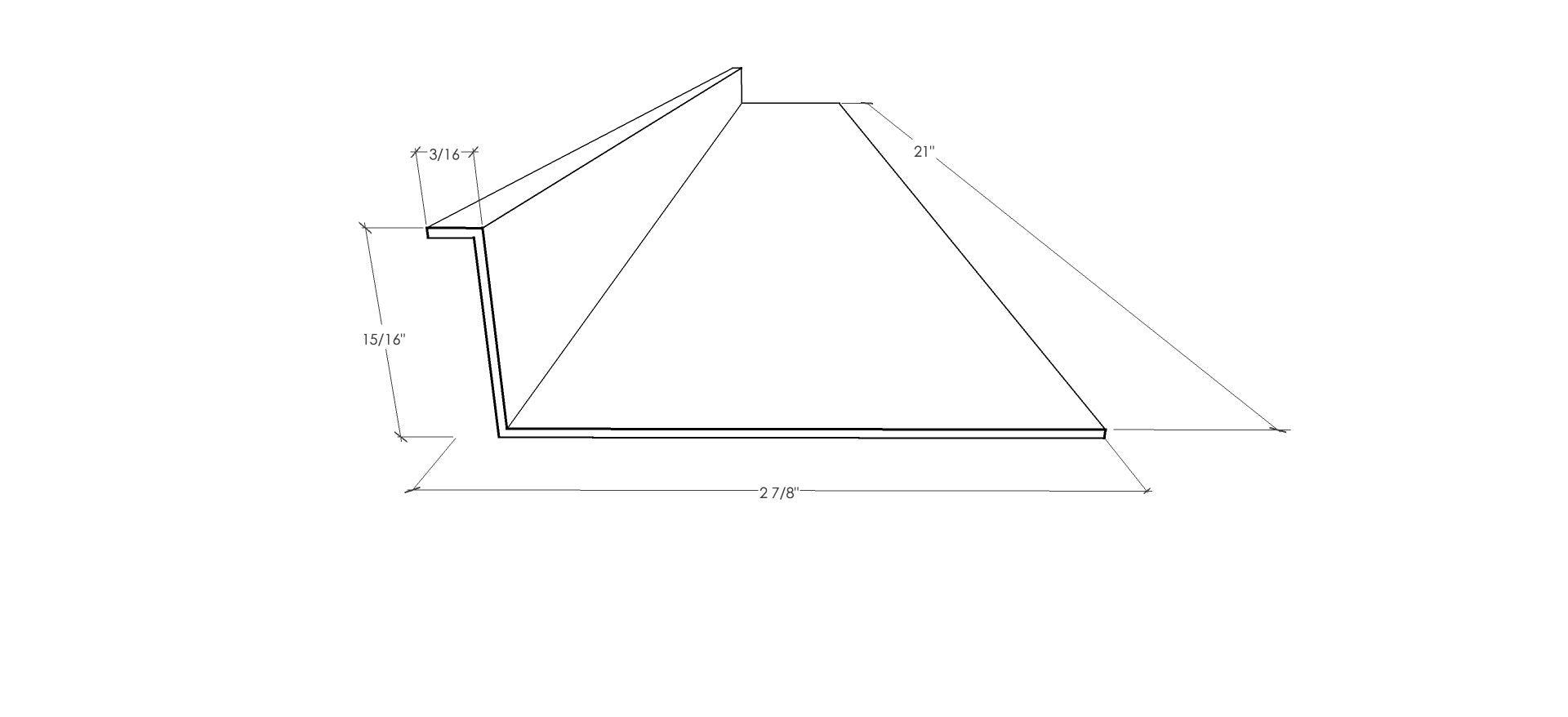 Beam Lighting Under Cabinet Light Cover Replacement | White Ribbed Acrylic Diffuser (L-Shaped, 21'')