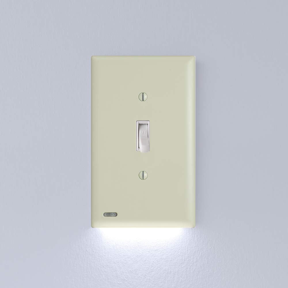 SnapPower Single SwitchLight LED Night Light - Auto On/Off Sensor - Toggle Size - Ivory