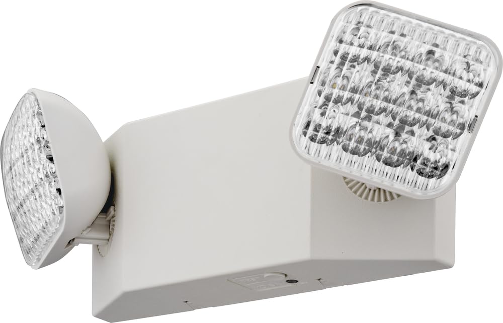 Lithonia Lighting Eu2C M6 Led Emergency Light For Office, Business, Restaurants, And Commercial Use, 2 Lamps, 90-Minute Battery Backup Power, Square, Ivory White
