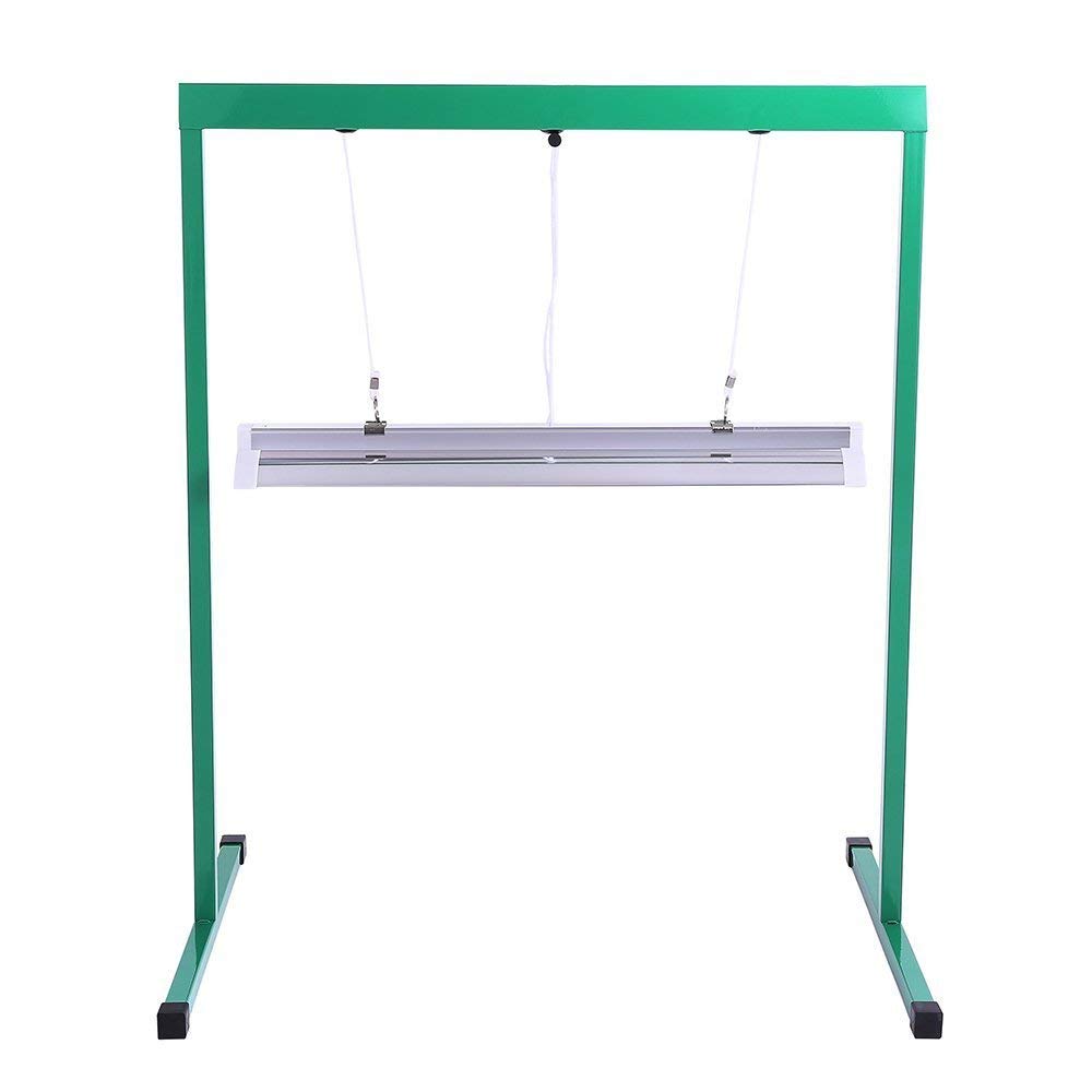 Ipower Glt5Xx2 24W 2 Feet T5 Fluorescent Grow Light System With Stand Rack For Plant Seed Starting, 6400K, Green