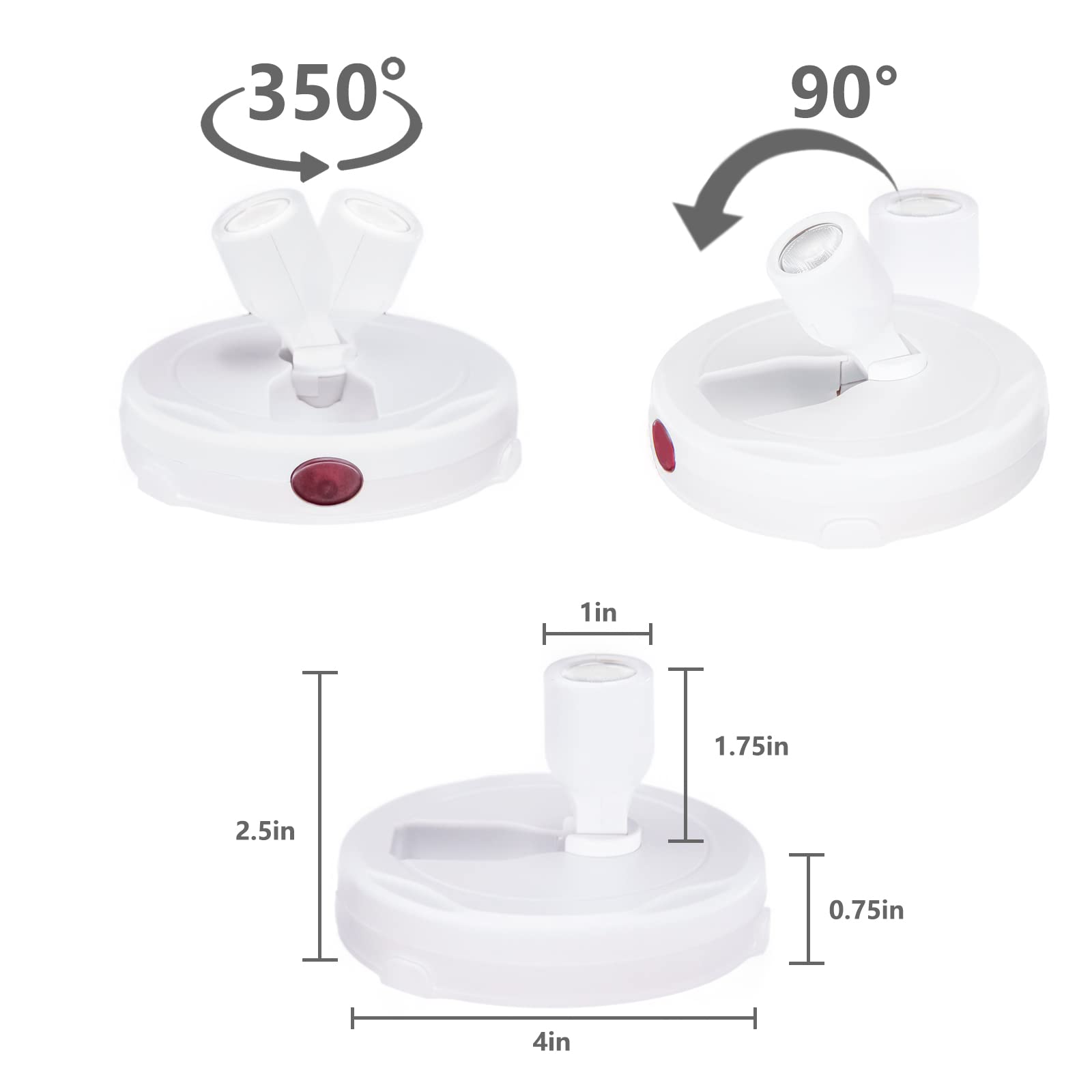 BERGUSTCH Battery Operated Spotlight - Remote-Controlled LED Picture Light, White, 2 Pack, Model B-SD007B-2
