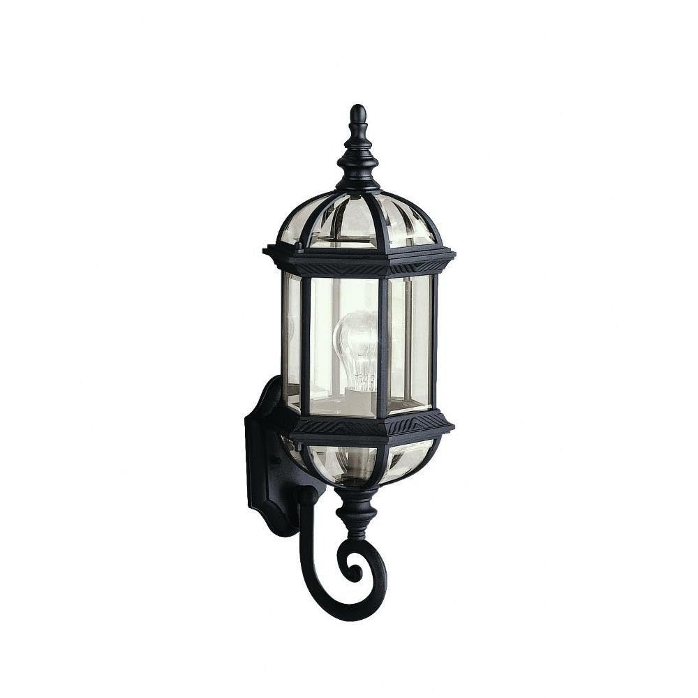 Kichler Barrie 22 Outdoor Wall Light in Black, 1-Light Exterior Wall Sconce with Clear Beveled Glass, (22 H x 8 W), 9736BK