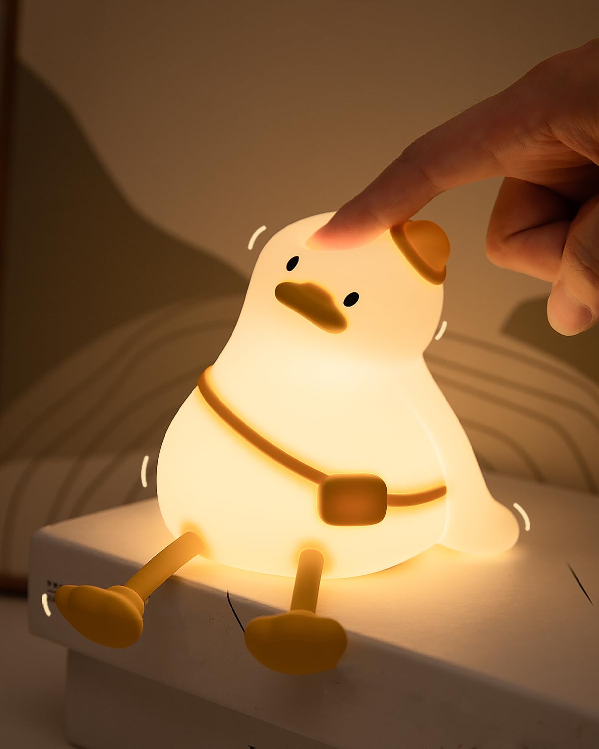joyful xinghai Kids Night Light Duck Design  Silicone Tap Control Bedside Lamp with Time Auto-Off  Cute Portable LED Nursery Light for Baby  Toddler  Bedroom