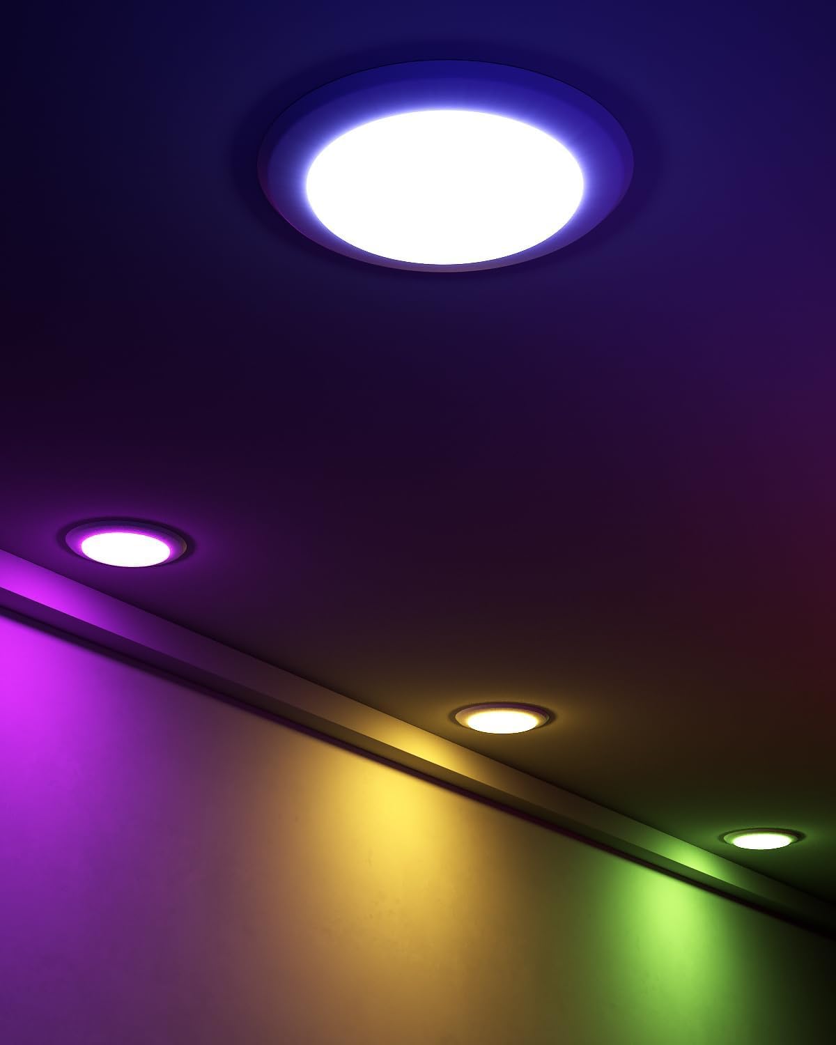 Lumary Smart Flush Mount Ceiling Light, 5/6 Inch RGBWW WiFi LED, Dimmable 2700-6500K, Metal, Model US-DS6B-1,